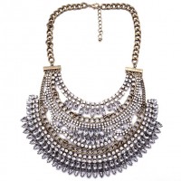 Amazon Crystal Art Deco Tiered Antique Bib Necklace